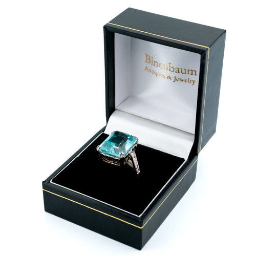 Bague 57 Bague cocktail en or 14k, aigue-marine et diamants taille simple 58 Facettes 56804C8A2C0140B9916E2BB93D126989
