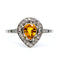 Bague 55 Bague entourage en platine, saphir jaune et diamants, inspiration Art déco 58 Facettes E275637443C84714A0A22DDAAB421B60