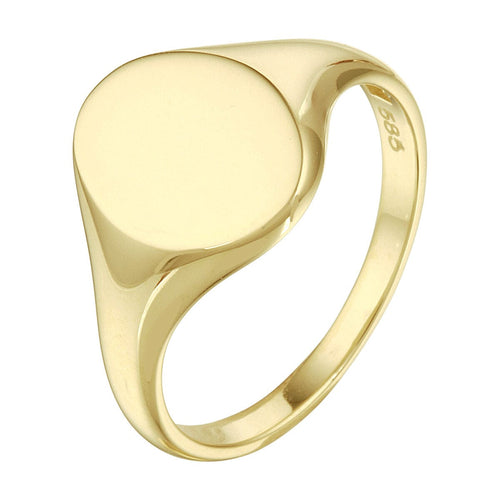 Bague 55 Chevalière ovale en or jaune 14k 58 Facettes CC15DF9AE3C646F4A1D2005237D9DDCE
