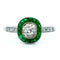 Bague 54 Bague halo en platine, émeraudes et diamants 58 Facettes 05BD5AD7D3304DC6B1AAC3B2841A7E82