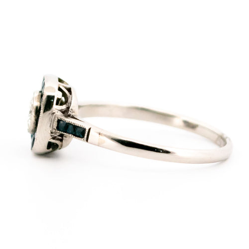 Bague 54 Sun Burst - Bague en platine, diamant taille brillant et saphirs 58 Facettes 801E8C13D99B40A7B7FEA2586DB6D113