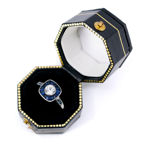 Bague 54 Sun Burst - Bague en platine, diamant taille brillant et saphirs 58 Facettes 801E8C13D99B40A7B7FEA2586DB6D113