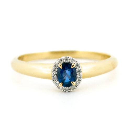 Bague 54 Bague en or jaune et blanc 14k avec saphir et diamants 58 Facettes CA34E527832B473BBF0A2AB641D861F2
