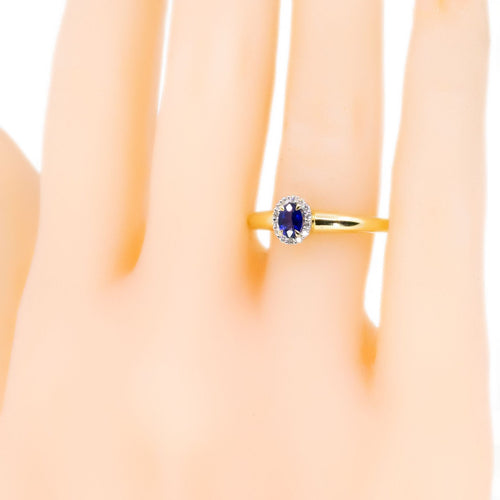 Bague 54 Bague en or jaune et blanc 14k avec saphir et diamants 58 Facettes CA34E527832B473BBF0A2AB641D861F2