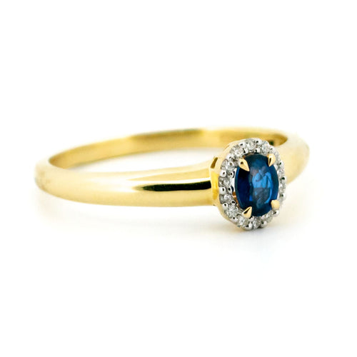 Bague 54 Bague en or jaune et blanc 14k avec saphir et diamants 58 Facettes CA34E527832B473BBF0A2AB641D861F2