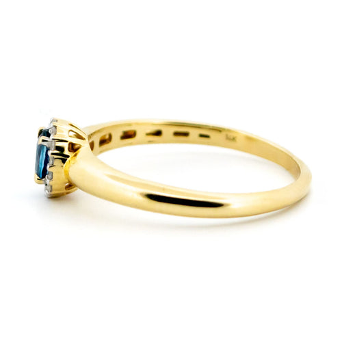 Bague 54 Bague en or jaune et blanc 14k avec saphir et diamants 58 Facettes CA34E527832B473BBF0A2AB641D861F2