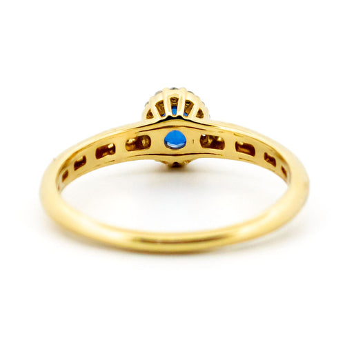 Bague 54 Bague en or jaune et blanc 14k avec saphir et diamants 58 Facettes CA34E527832B473BBF0A2AB641D861F2