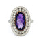 Bague 54 Bague Art déco en platine, améthyste et diamants taille brillant à double halo 58 Facettes D4B77FAC2B614C0F86B02F2280A9B79C