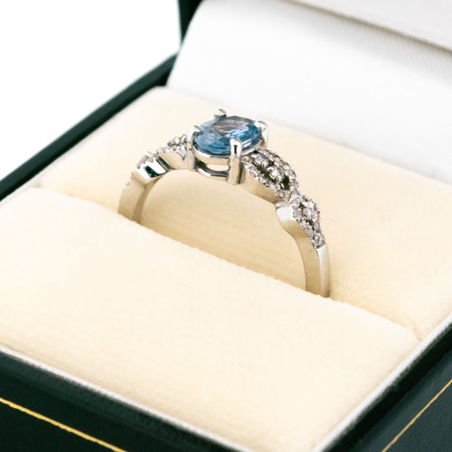 Bague 55 Bague en or blanc 14k avec saphir et diamants rose fancy clair 58 Facettes F08563CF695A4289BC09CAD6524826AC