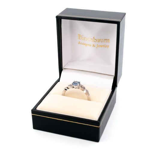 Bague 55 Bague en or blanc 14k avec saphir et diamants rose fancy clair 58 Facettes F08563CF695A4289BC09CAD6524826AC