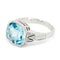 Bague 54 Bague en or blanc 14k, topaze bleue taille coussin et diamants 58 Facettes 99B7FC3933B045848CD0ACCED3B6C246