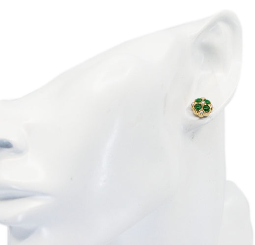 Boucles d'oreilles Boucles d’oreilles - Motif quadrilobé, or 14k, jade et perles 58 Facettes C47F4EC7D3DE4BBEB02B6BB39B364BA3