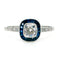 Bague 55 Bague halo en platine, diamants et saphirs 58 Facettes C3A10E2FADA749AA9DACD16984E79745