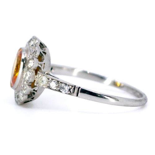 Bague 54 Bague Art déco en platine, saphir jaune et diamants taille simple 58 Facettes 00CFFD7AC3F8433FB997B9C97C256244
