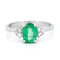 Bague 54 Bague en or blanc 18k, émeraude et diamants 58 Facettes F7D650BDFBEF4822B18867761C14008D
