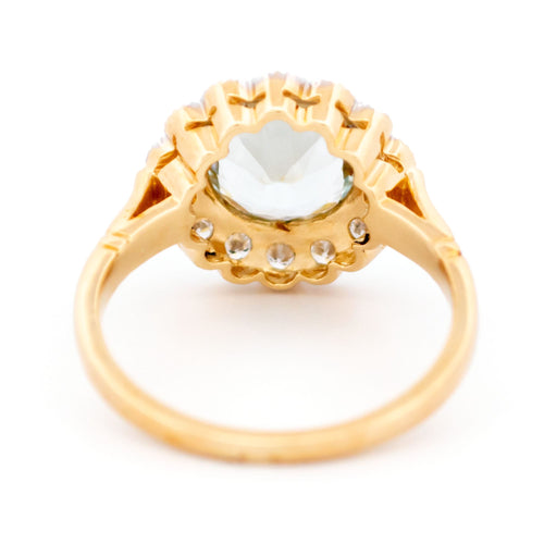 Bague 53 Bague en or jaune et blanc 14k, aigue-marine et diamants 58 Facettes 5F55EA1EF0754070A3605332A4EF245D