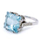 Bague 56 Bague solitaire en or blanc 14k, aigue-marine et diamants 58 Facettes 9AA205BA14484BE6A9B62029E8226786