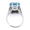 Bague 56 Bague solitaire en or blanc 14k, aigue-marine et diamants 58 Facettes 9AA205BA14484BE6A9B62029E8226786
