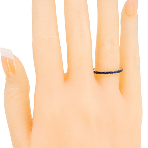 Bague 54 Bague demi-éternité en or blanc 18k avec saphirs 58 Facettes 92F0E2F538E34E5E83ECADA79B18F8D2