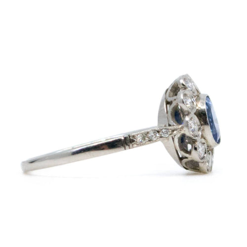 Bague 55 Bague en platine, saphir et diamants taille brillant 58 Facettes 5EAD199AE35F47E0A93A439422925D8A