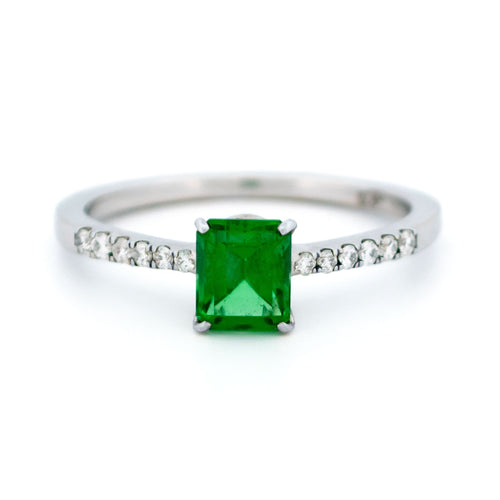 Bague 57 Bague en or blanc 18k, émeraude et diamants 58 Facettes 0CAAC7BCFFD24D0B8E9D18B08EF21411