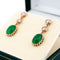 Boucles d'oreilles Boucles d’oreilles pendantes - Émeraudes et diamants taille rose en or 14k 58 Facettes 8060EC94C1E44A3E8465489D27AE75AD