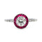 Bague 54 Bague halo Art déco en platine, diamant et rubis — réf. 5830-1830 58 Facettes 9674766E4522484F87620F6983392223
