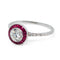 Bague 54 Bague halo Art déco en platine, diamant et rubis — réf. 5830-1830 58 Facettes 9674766E4522484F87620F6983392223