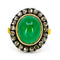 Bague 52 Bague entourage en or jaune 14k et argent 925, émeraude et diamants taille rose 58 Facettes E9F8FB6BD262458893EED162FC2CD578