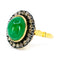 Bague 52 Bague entourage en or jaune 14k et argent 925, émeraude et diamants taille rose 58 Facettes E9F8FB6BD262458893EED162FC2CD578