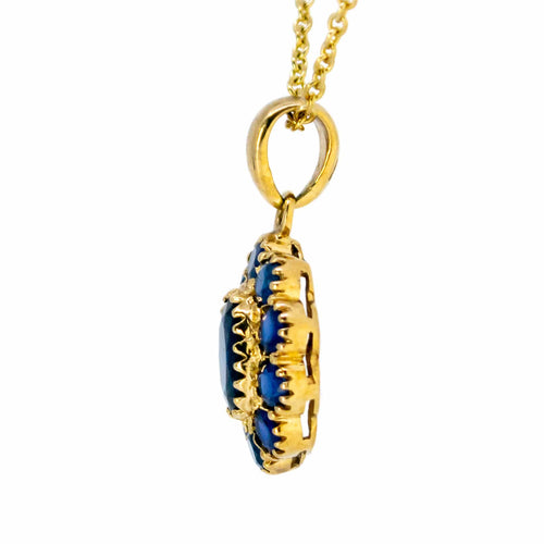 Pendentif Pendentif à motif de grappe en saphirs, or jaune 14k 58 Facettes 76834240139046A39DFA4AE815937A74