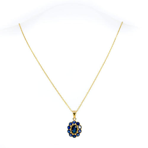 Pendentif Pendentif à motif de grappe en saphirs, or jaune 14k 58 Facettes 76834240139046A39DFA4AE815937A74