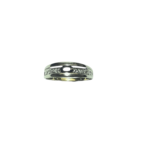 Bague en or blanc 18 carats avec pierre bleue 58 Facettes 260043