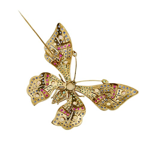 Pendentif Broche papillon avec pendentif 58 Facettes 37874
