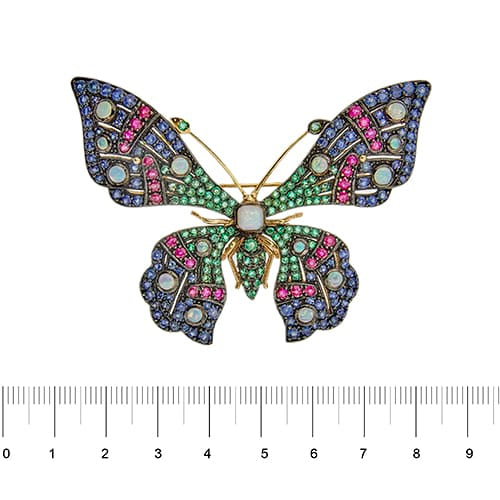 Pendentif Broche papillon avec pendentif 58 Facettes 37874