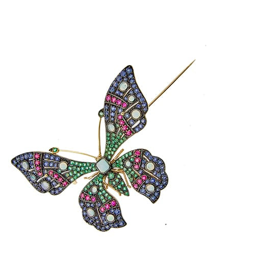 Pendentif Broche papillon avec pendentif 58 Facettes 37874