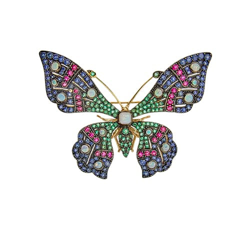 Pendentif Broche papillon avec pendentif 58 Facettes 37874
