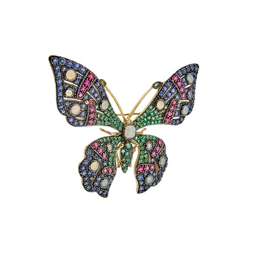 Pendentif Broche papillon avec pendentif 58 Facettes 37874