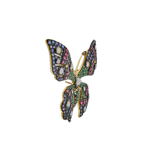 Pendentif Broche papillon avec pendentif 58 Facettes 37874