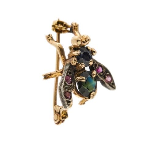 Broche Broche mouche ornée de saphirs et de rubis 58 Facettes 32238