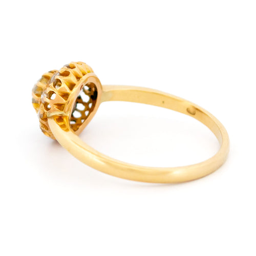 Bague 55 Bague cluster victorienne en or jaune 14k et diamants 58 Facettes E4117372F6B0406A91C1F1747CCBACDB
