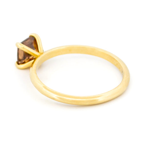 Bague 57 Bague solitaire en or jaune 14k avec diamant naturel orange Fancy 58 Facettes D4FB379FDAB04945A8F4883D05801803