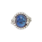 Bague en platine avec saphir Ottu de Ceylan non chauffé 22,04 ct