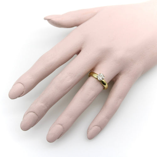 Bague 55 Bague de fiançailles en or 18K et diamant taille ancienne 0,90 ct 58 Facettes
