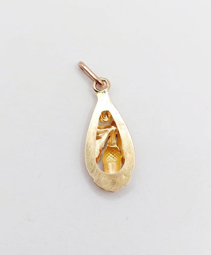 Pendentif Pendentif victorien en or rose 18k, fleur finement ciselée 58 Facettes A07111