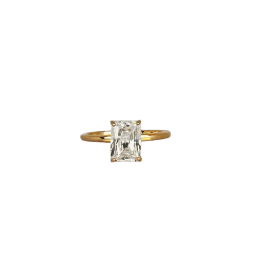 Bague vintage en or rose et zircon