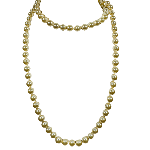 Collier vintage en perles fantaisie et fermoir en argent