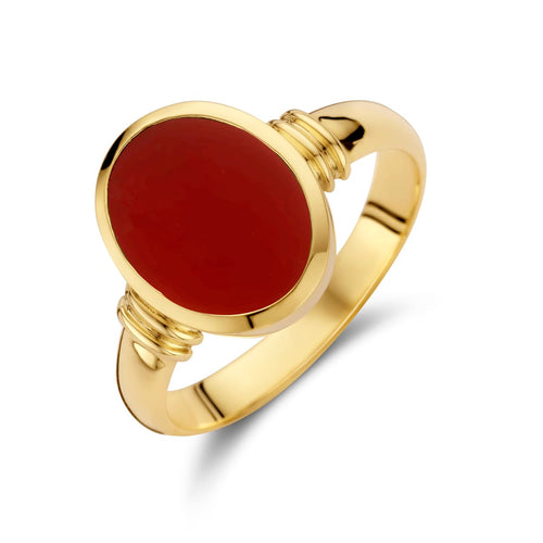 Bague 55 Bague chevalière en or 14k avec cornaline 58 Facettes F22ECC4D20034308B5E65E4D854A6EFF