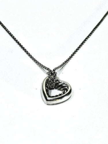 Collier David Yurman - Collier cœur en argent 925 à mailles vénitiennes 58 Facettes