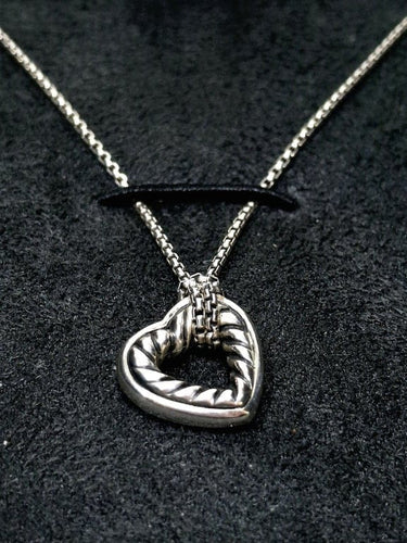 Collier David Yurman - Collier cœur en argent 925 à mailles vénitiennes 58 Facettes